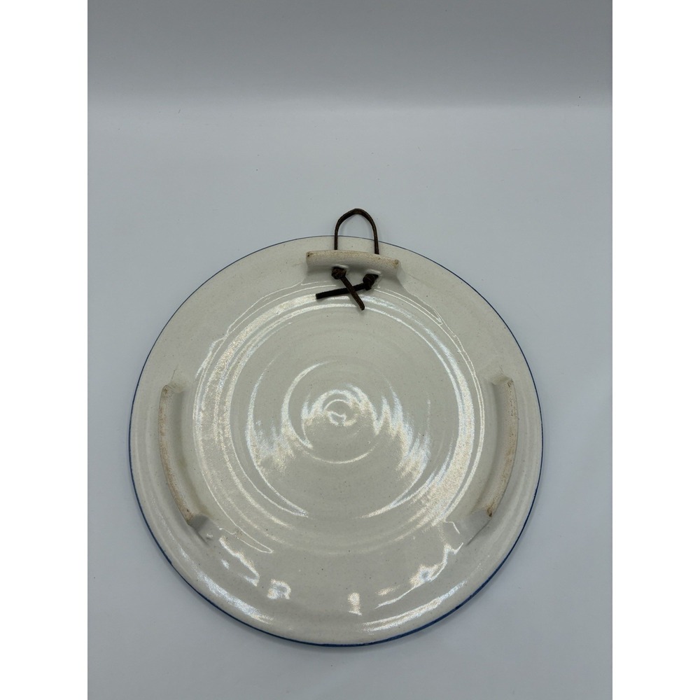 Vintage Ceramic Kitchen Trivet Blue Cream From Mom's Kitchen Hanging 8.5"  EUC - Picture 3 of 6